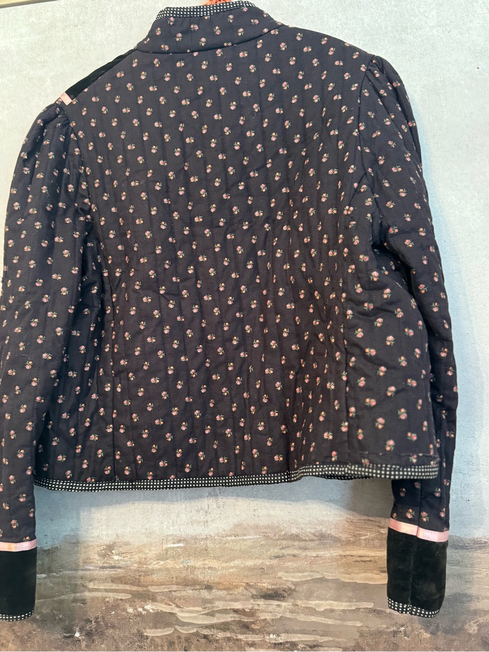 vintage 1970s Eber San Francisco quilted calico jacket Size S - Picture 6 of 14